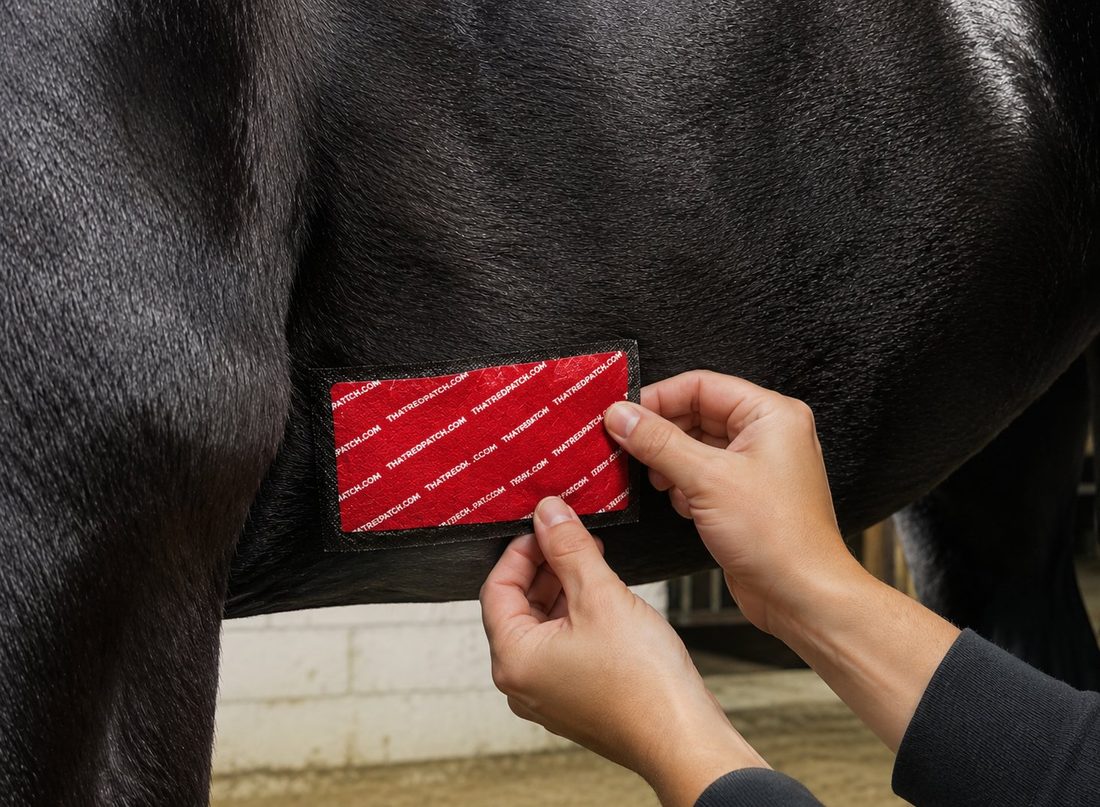 Applying That Red Patch to a clean, dry area